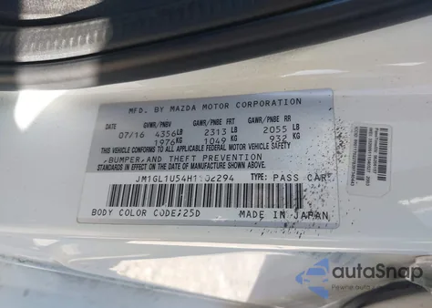 2017 Mazda Mazda6 Sport z USA, uszkodzony, nr VIN JM1GL1U54H1102294